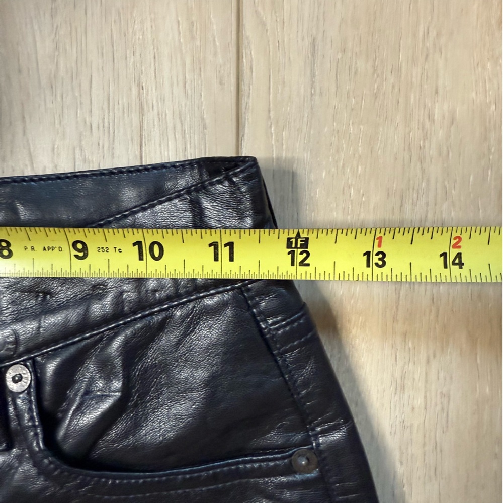 AGOLDE 90s Pinch Waist Recycled Leather Pants in Detox Black size 23 - Picture 8 of 10